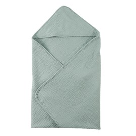 MniJiza Baby Hooded Towel Infant Muslin Cotton Bath Towel Newborn Soft Absorbent Towels (Graygreen)