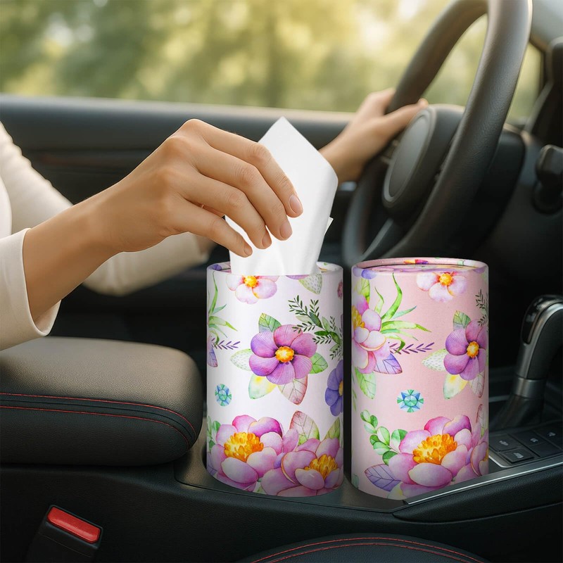 Car Tissue Holder Cylinder - 4 Packs Car Tissue Box