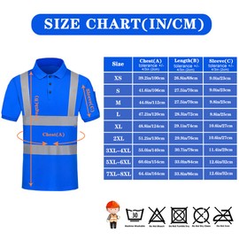 AYKRM Blue Hi Vis Viz Visibility Safety Work Polo Shirt hi vis Polo Shirt (XS-8XL)