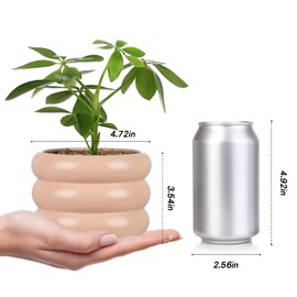 VanEnjoy Small Plant Pots for Indoor Plants and Succulent Ceramic Planter with Drainage Hole Pink Unique Pots for Plants Cute and Modern Planter for Home Decoration