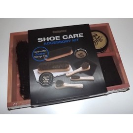 Berkshire NEW BERKSHIRE CEDAR WOOD SHOE SHINE KIT WITH 5 BRUSHES SHINE CLOTHES & POLISH