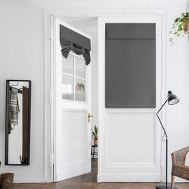 Zevrang Blackout Door Curtain, 26x40Inch French Tie Up Thermal No Drilling