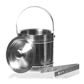 UNIWARE Copper Bar Tools & Drinkware/Hammered Ice Bucket, (2 QT Double Wall Ice Bucket)