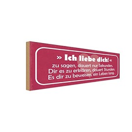 vianmo Holzschild 10x27 cm ich liebe dich zu sagen dauert Deko Geschenk Holz Schild