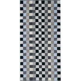 Cawö Hand Towel Unique Checked Walk Terry Towel Anthracite Size 50 x 100 cm