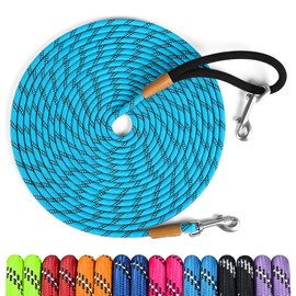 lynxking Long Dog Leash Reflective 15FT 30FT 50FT Check Cord Training Lead Padded Handle Heavy Duty Puppy Rope for Small Medium Large Dogs