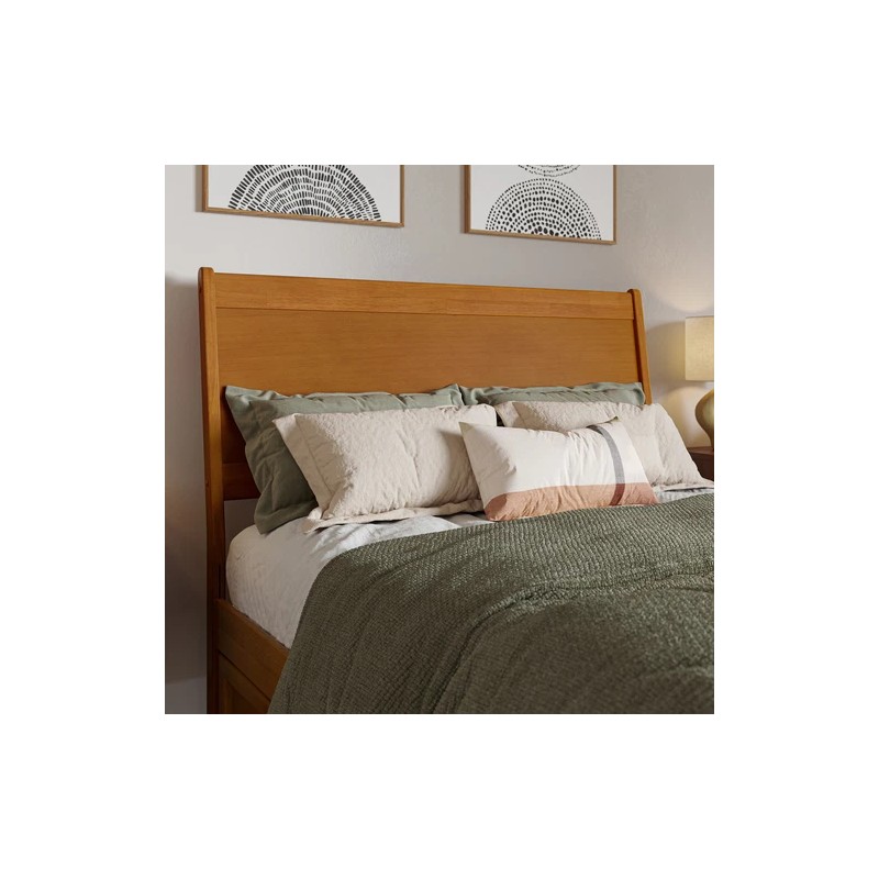 AFI Casanova Full Solid Wood Panel Headboard in Light Toffee