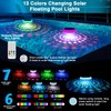 Solar Floating Pool Lights, USB Rechargeable Pool Lights with Remote,