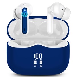 Bluetooth Headphones, Wireless Bluetooth 5.3 In-Ear Headphones Bluetooth with Noise Cancelling Mic, HiFi Stereo Deep Bass, Earphones Bluetooth 40H, IP7 Waterproof Headphones, LED Display, USB-C