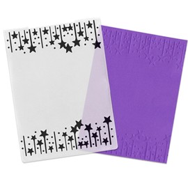 3-D Textured Impressions Border Embossing Folder, Stars Pendant Pattern Plastic Embossing Folder Template for Card Making Scrapbooking Paper Craft Album Stamps DIY Décor