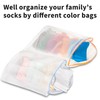5Pcs Hanging Laundry Bags for Socks with S Hooks,12 X