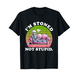 I'm Stoned Not Stupid Weed Smokers Vintage Design T-Shirt
