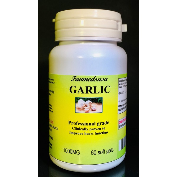 Garlic 1000mg, Cholesterol aid, Made in USA - 60 softgels