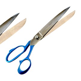 German Stainless Steel Fabric Cutting Upholstery Shears Long Sharp Blades, 12in (30.48cm), Blue Color Handle - Sharp Dressmaking Tailors Scissors