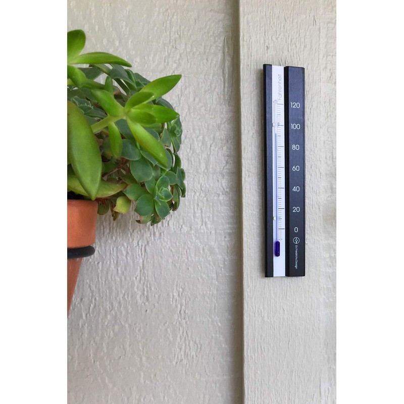 Analog Wall Thermometer with Fahrenheit Scale 7.12 inch tall (Black