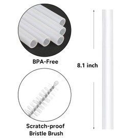 CampTek Straws Replacement Compatible with CamelBak eddy+ Water Bottle, 4 BPA-FREE Straws and 1 Straw Cleaning Brush