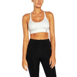 Balance Collection Womens Juliette Low Impact Seamless Sports Bra, White