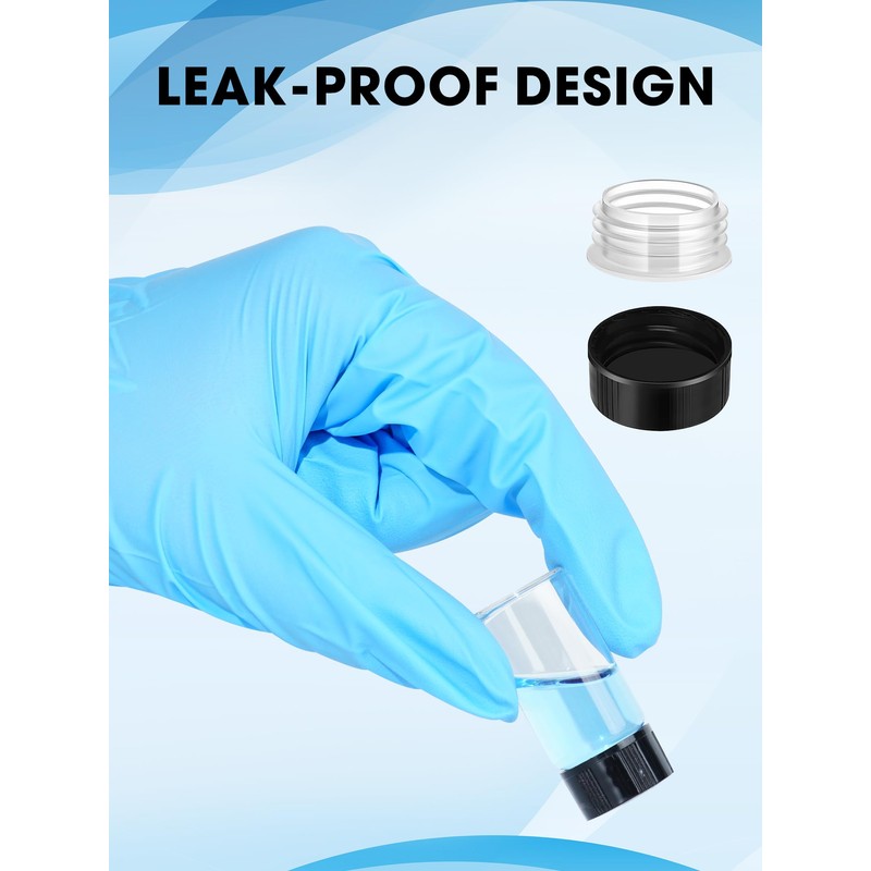 COTOM 5ml Fläschchen Transparente Probenahme Glasflaschen mit Schraubverschluss Lecksichere Probe