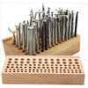 98 Holes Leather Hole Stand, Leather Craft Tool Wooden Shelf