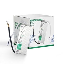 LEDSone Led 60W Transformer Power Supply Waterproof IP67 Led Driver in Aluminum Alloy housing Suitable for led strip lighting, Led Module and Outdoor DC12V lighting Power supply UK Stock (60W)