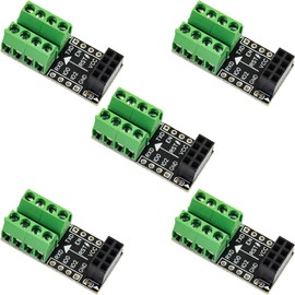 risingsaplings 5pcs ESP8266 ESP01S Breakout Board 8Pin ESP01 Adapter PCB Board with 3.5mm/ 0.138" Terminal Blocks for Serial WiFi Transceiver Network Module