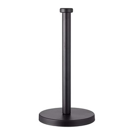 Thujopsis Kitchen Paper Holder, Won't Fall Down, One-Handed, Suction Cup Included, Stainless Steel Paper Stand, Simple, Large Roll, Stay-in-Place (Black)