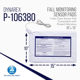 Dynarex Fall Monitoring Sensor Pads - Compatible with Protech Monitors - Sensitive Weight & Pressure Alarms - Elderly Assistance Products For Home Use & Nursing Care Settings - 1-Year Chair Sensor Pad