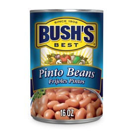 Bush's Best Canned Pinto Beans (Pack of 12), Source of Plant Based Protein and Fiber, Low Fat, Gluten Free, Great For Soups, Salads and More, 15 oz