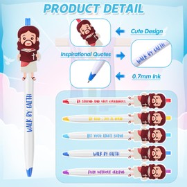CroBlissful 100 Pcs Christian Gifts Bulk for Church, Operation Christmas Box Gift, Cute Jesus Notepads and Ballpoint Pens, Religious Bible Verse Notebook and Pen for Classroom Thanksgiving, Christmas