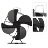 Heat Powered Stove Fan Aluminum Alloy 4 Blades Strong Wind