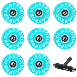 78A Ruedas para patines cuádruples de 65 x 35 mm con rodamientos ABEC-9, 8 unidades (azul)