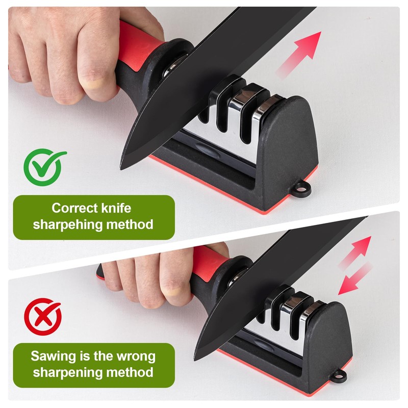 Professional 4-in-1 Knife Sharpener with Tungsten Steel & Ceramic Slots,