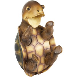 BRUBAKER Wine Bottle Holder Turtle - Polyresin Bottle Decoration - Table Top Sea Turtle Decorative Figurine Hand Painted Wine Accessory - Funny Wine Gift