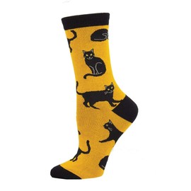 Socksmith Black Cat Socks Gold Size 9-11, 1 EA