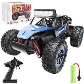 BEZGAR TB201 RC Cars-1:20 Scale Remote Control Car-2WD High Speed 20 Km/h Electric Toy Off Road Vehicle Monster Truck Crawler with LED Headlight and Rechargeable Battery for 8-12 Year Old Boys Girls