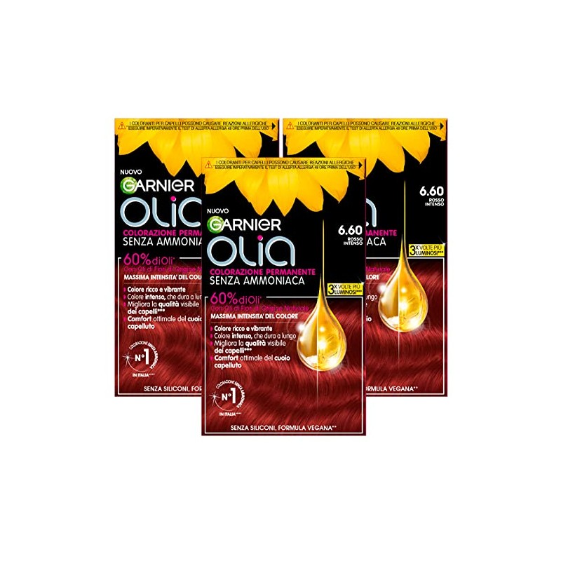 Garnier Olia Permanent Hair Dye, Ammonia-Free, Coloring with Natural Flower