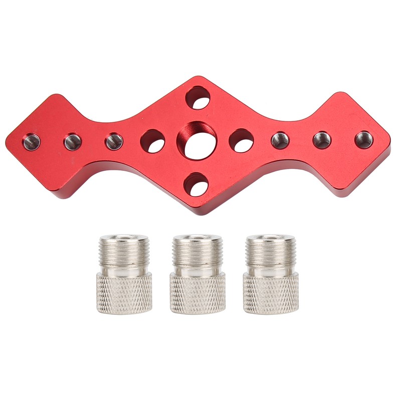 Woodworking Straight Hole Punch Locator Red Aluminum Alloy with Drill