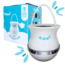 Tubo Bath Filter 2.0-8 Stage Bath Filter for Tub Faucet, Bathtub Water Filter Removes 99% Chlorine & Contaminants, BPA-Free Water Filter for Bathtub, Healthy Skin & Hair, Bath Filter for Baby