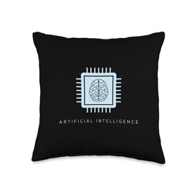 AI Artificial Intelligence Brain Computer Chip Technology Throw Pillow