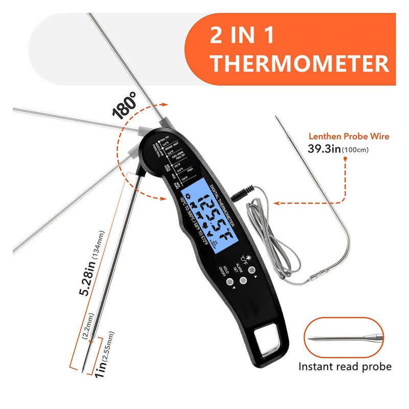 Meat Thermometer Multi Needle Multi Function Waterproof Instant Read Food
