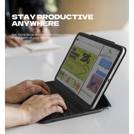 Dexnor Dexnor for iPad (A16) 11th/10th Generation Case with Keyboard Ultra-Light Magnetic Detachable Folio Keyboard Cover Multi-Touch Trackpad Backlit for iPad 10th Gen 10.9" (2022)/11th Gen (2025), Black