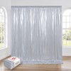 30x10 ft Wrinkle Free Shimmer Silver Backdrop Curtain for Parties,Not