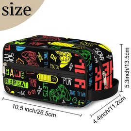 LOMBARDIDEN Kids Travel Toiletry Bag for Boys Men - Video Games Hanging Dopp Kit - Waterproof Shaving Bag Bathroom Bags Wash Bag for Toiletries Accessories