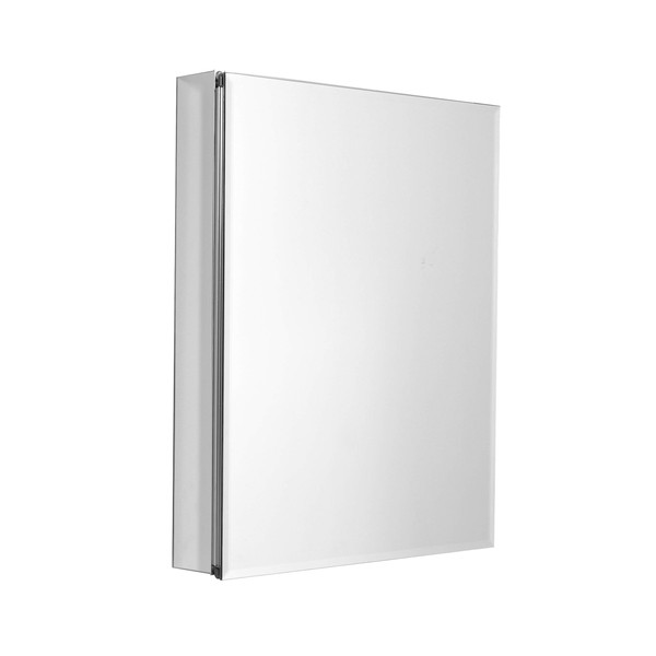 Designer Series by Zenith Aluminum Beveled Mirror Medicine Cabinet, 20 x 26 Inches, Frameless.