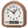 Seiko KR523B Alarm Clock Temperature Humidity Alarm Analog Brown Wood Grain 4.4 x 4.3 x 2.2 inches (112 x 108 x 55 mm)