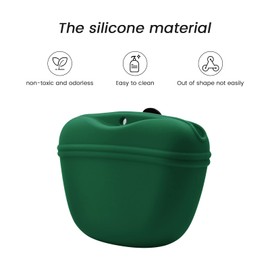 AUDWUD - Silicone Dog Treat Pouch - Clip on Portable Training Container - Convenient Magnetic Buckle Closing and Waist Clip - No BPA