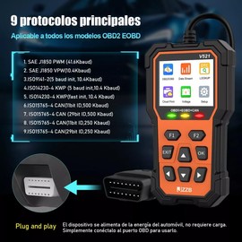JZZB V521 2024 Nuevo OBD2 Profesional Scanner para Auto 40000 Avería, Escáner Automotriz Professional, Lector de Códigos Universal, Scaner para Auto Herramienta de Diagnóstico con Pantalla de Color