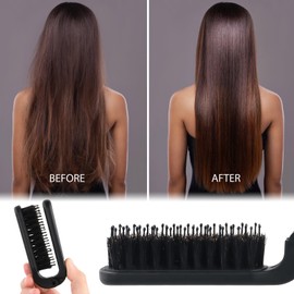 Folding Hair Brush Compact Pocket Size Boar Bristle Hair Brush Anti-Static Portable Travel Hair Brush Pocket Hair Brush Hair Styling Tools for Women Men Kids