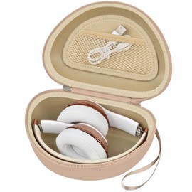 COMECASE Travel Hard Carrying Case Compatible with Beats Solo 4/ for Beats Studio Pro/for Beats Solo3/ for Beats Studio3/ for Beats Solo2/ for Beats Solo Pro Bluetooth On-Ear Headphones - Beige
