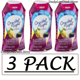 Crystal Light 3 PACK - Crystal Light Blackberry Lemonade Liquid Water Enhancer 1.62 oz EACH